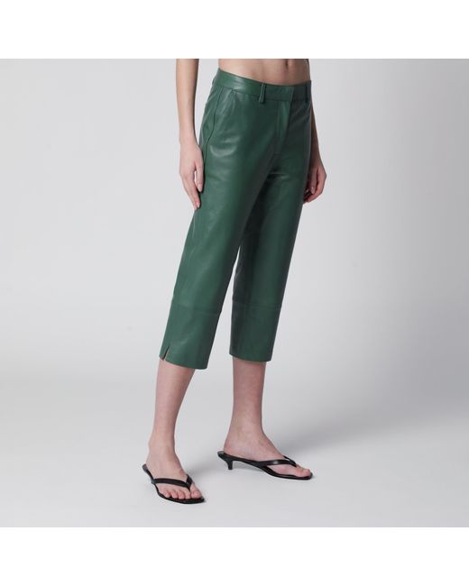Frankie Shop Green Olivet Wide-Leg Faux Leather Pants