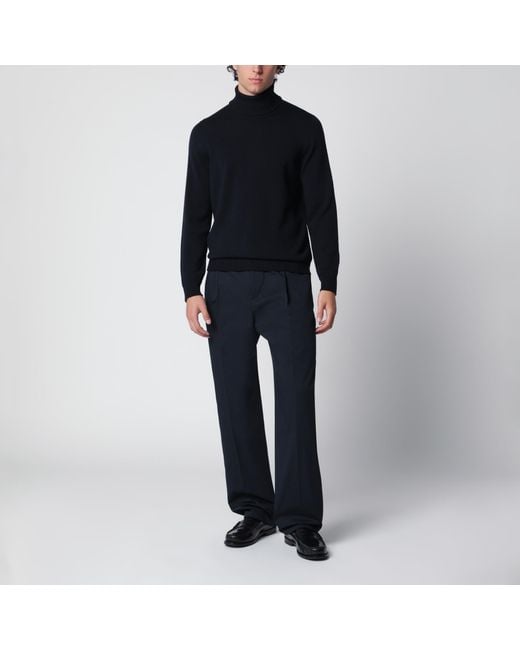Drumohr Black Wool Turtleneck Sweater for men