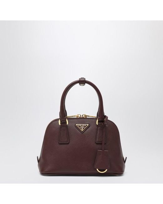 Prada Brown Promenade-Tasche Bordeaux