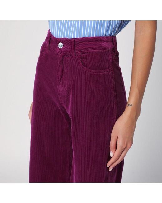Pantalon Palazzo En Velours Côtelé Department 5 en coloris Purple