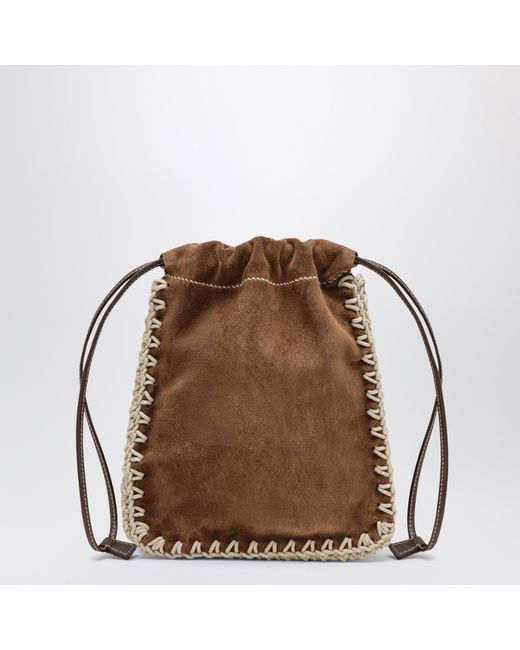 Prada Brown Cocoa Suede Smartphone Holder