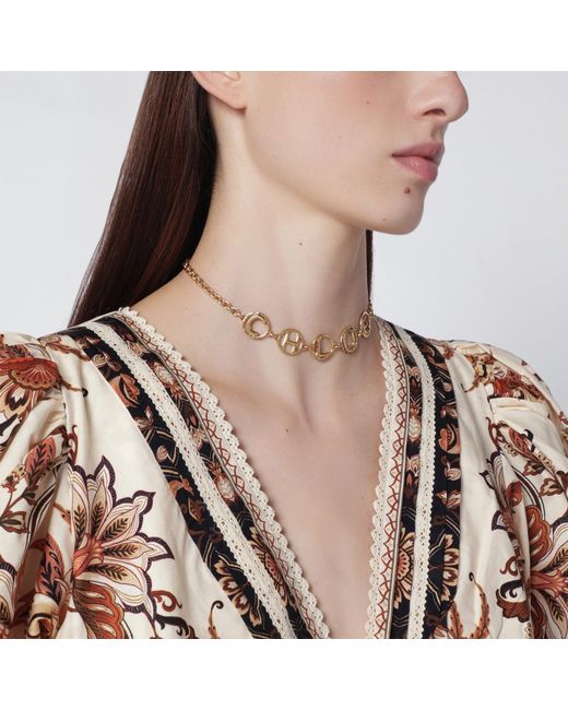 Chloé Metallic Script Vintage Choker