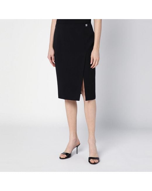 Givenchy Black Wool Midi Skirt