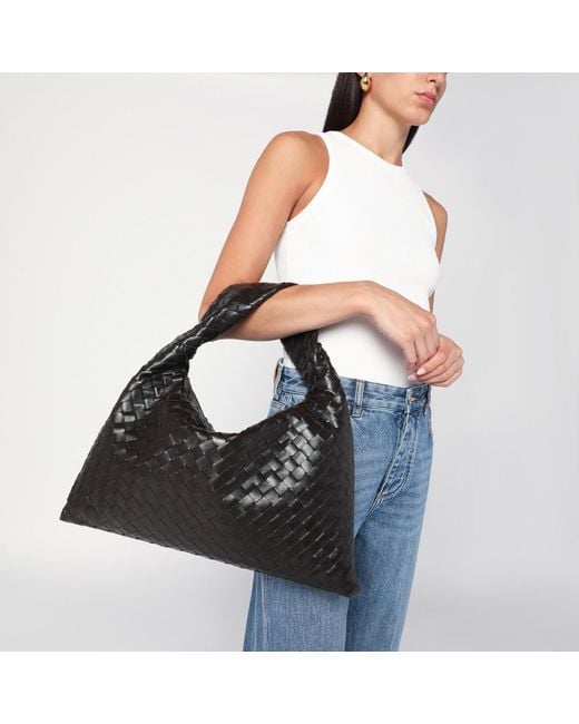 Bottega Veneta Black Hop Shoulder Small Bag Fondant