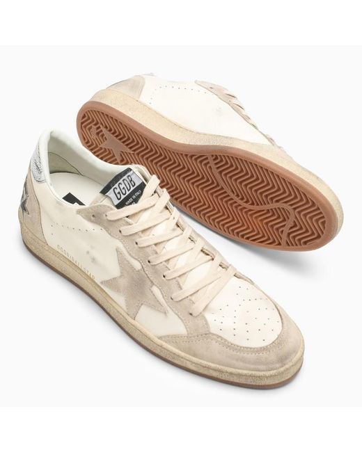 Sneaker ball star bianca/argento di Golden Goose Deluxe Brand in Natural da Uomo