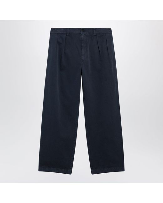 Prada Blue Cotton Trousers for men