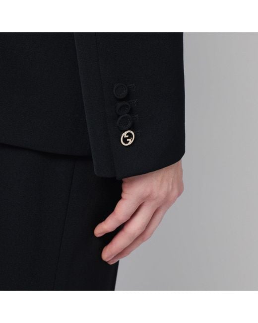 Gucci Black Double-Breasted Wool Suit for men