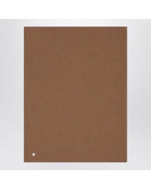 Tekla Brown Lambswool Blanket for men