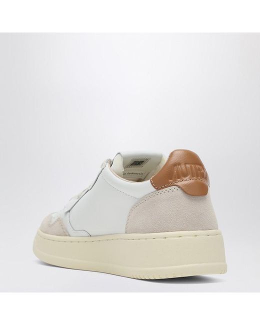 Autry White Medalist Sneakers Aus Weißem/Braunem Leder Und Wildleder