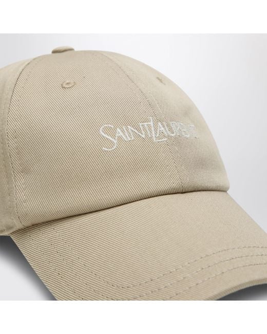 Saint Laurent Natural Cotton Gabardine Baseball Cap