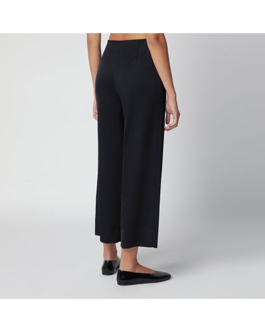 Totême Black Fluid Satin Trousers