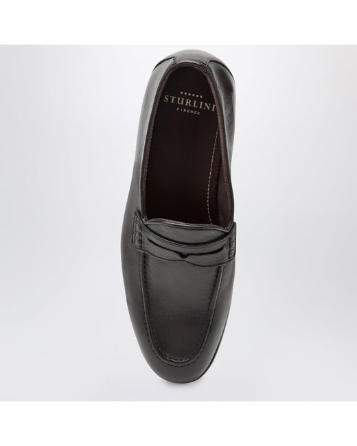 Sturlini Black Savio Leather Loafers for men