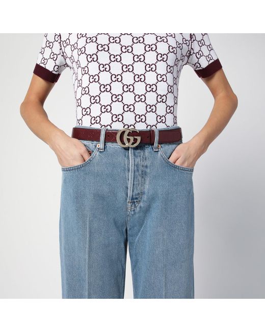 ベルト GUCCI GG MILANO ROSSO ANCORA LEATHER BELT 802949_AAD5L_6207_009_100_0000