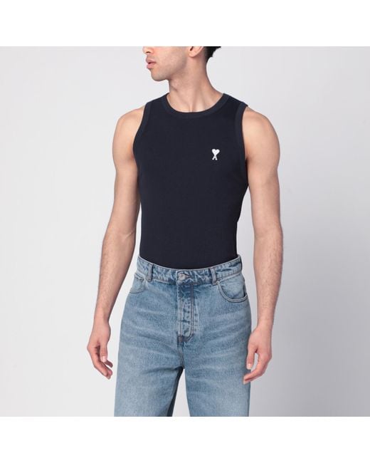 AMI Blue Ami De Coeur Tank Top for men
