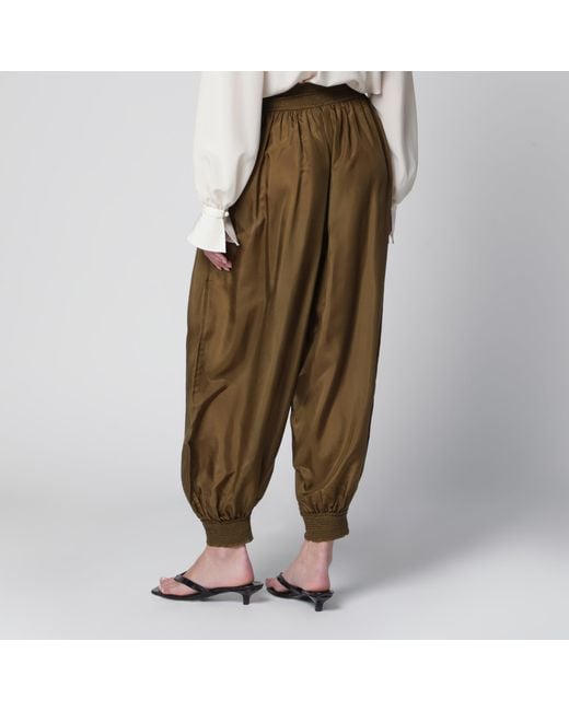 Zimmermann Green Silk Habotai Harem Pants