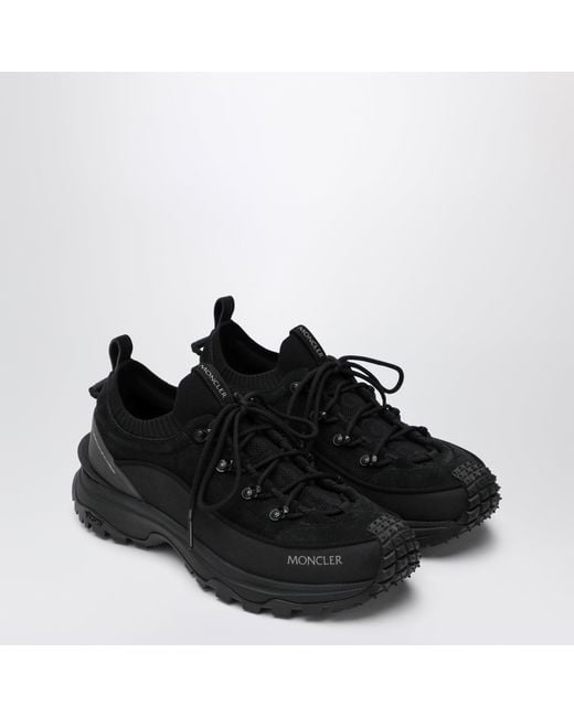 Moncler Black Trailgrip Lite3 Suede Leather Sneakers for men