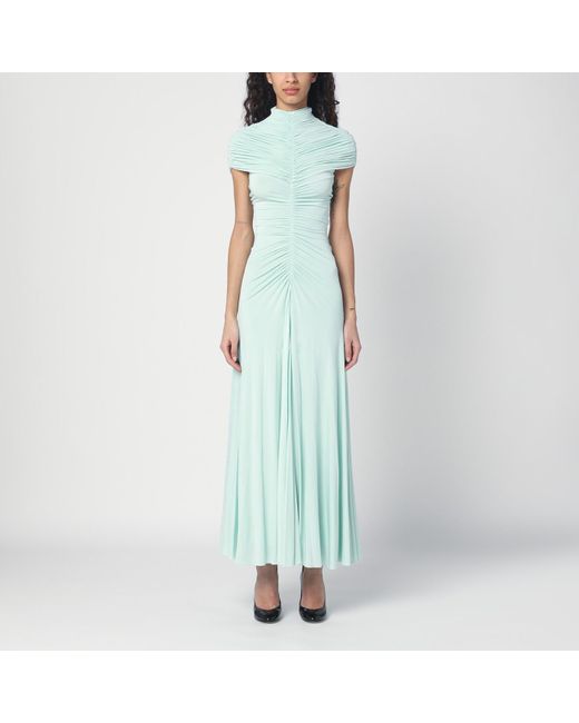 slim fit dress slacks BABARONI Halter Chiffon Long Gown with Lace Strap Dusty Sage, Dusty Sage / US0 main image 1