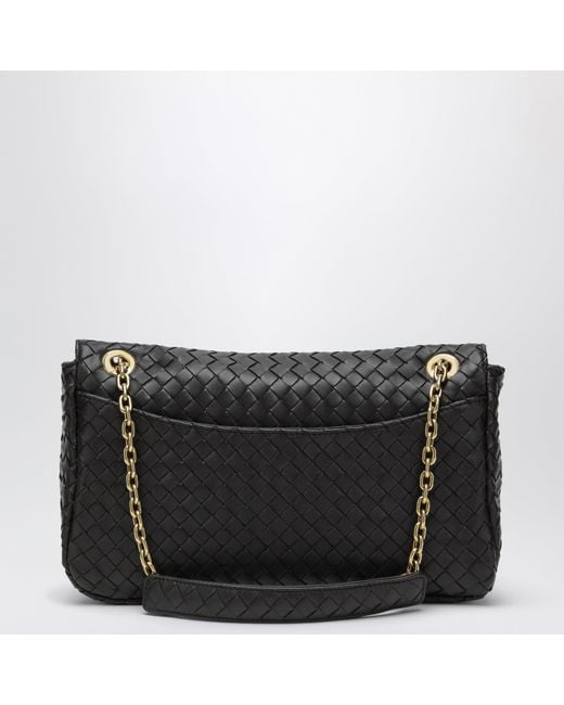 Bottega Veneta Black Madison Intrecciato Lambskin Shoulder Bag