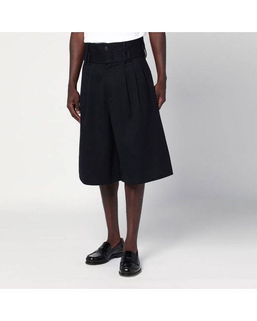 Bermuda ampio navy scuro in cotone di NAMACHEKO in Black da Uomo