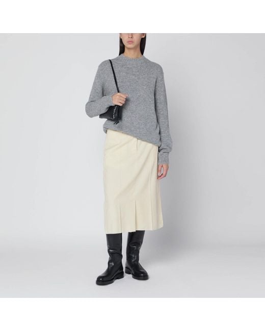 Jil Sander Natural Vanilla-Coloured Wool Skirt