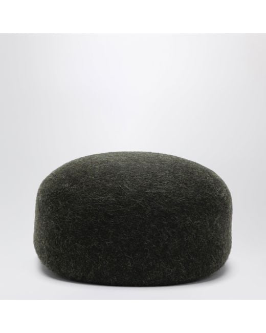 Loro Piana Green Moss Wool Felt Flat Cap for men