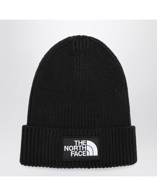 The North Face Black Beanie With Logo Patch