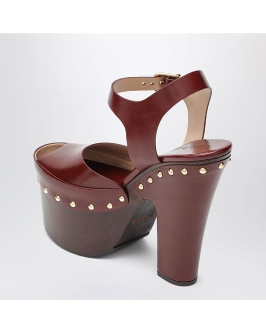 Chloé Brown Meret Platform Clogs