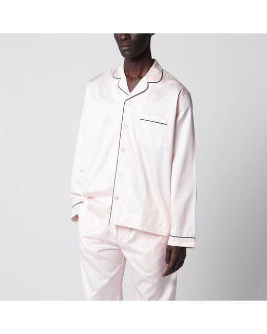 Tekla White Light Pajama Shirt for men