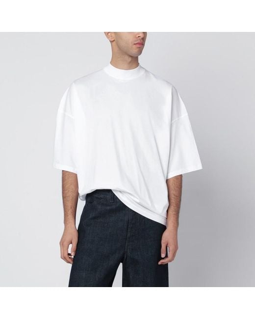 T-shirt ampia bianca in cotone di Jil Sander in White da Uomo