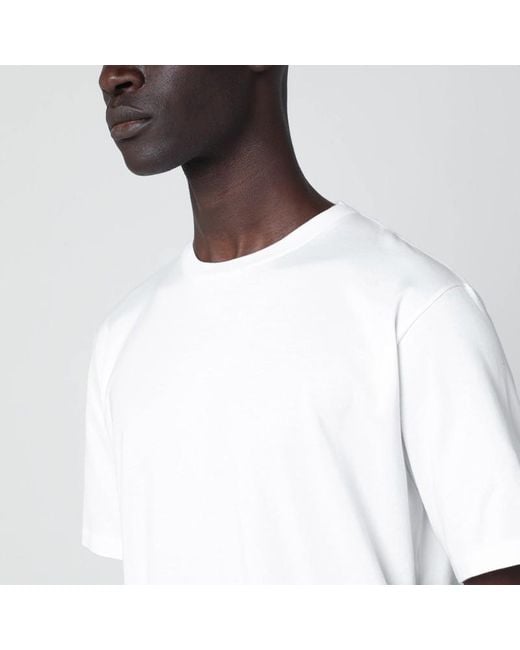 Auralee White Cotton T-Shirt for men