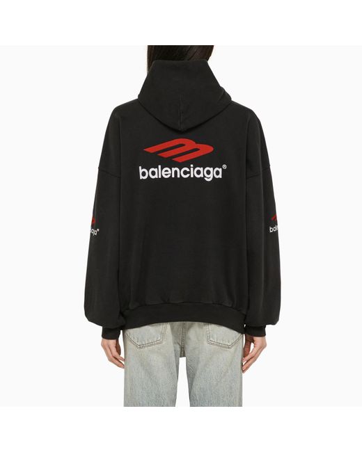 Balenciaga Black Cotton Sweatshirt With Logo