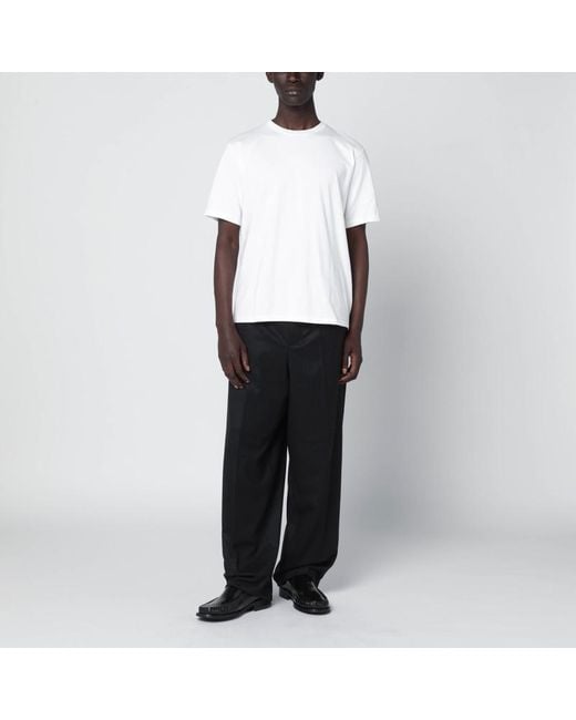 Auralee White Cotton T-Shirt for men
