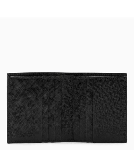 Prada Small Black Wallet In Saffiano for men