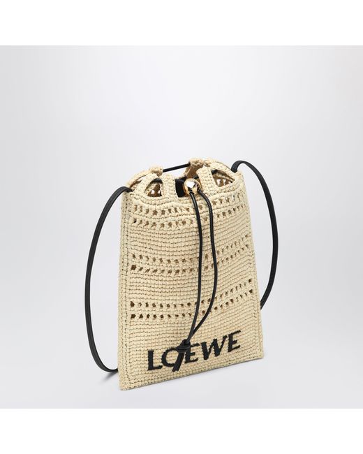 Loewe Metallic Raffia Drawstring Pouch