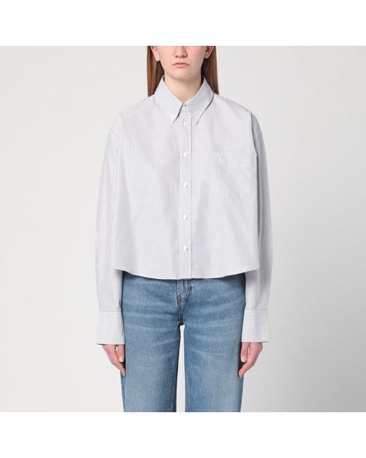 AMI White Cropped Hemd Ami De Coeur Mit Streifen