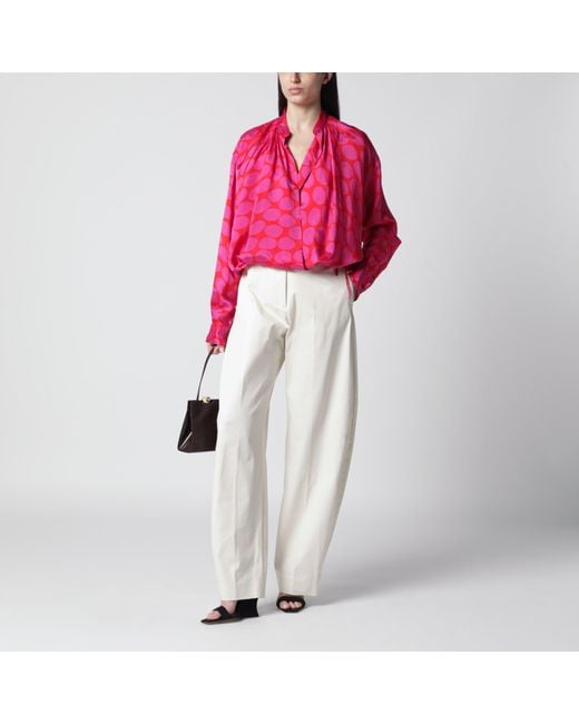 Thelatest White Cream Cotton Palazzo Trousers