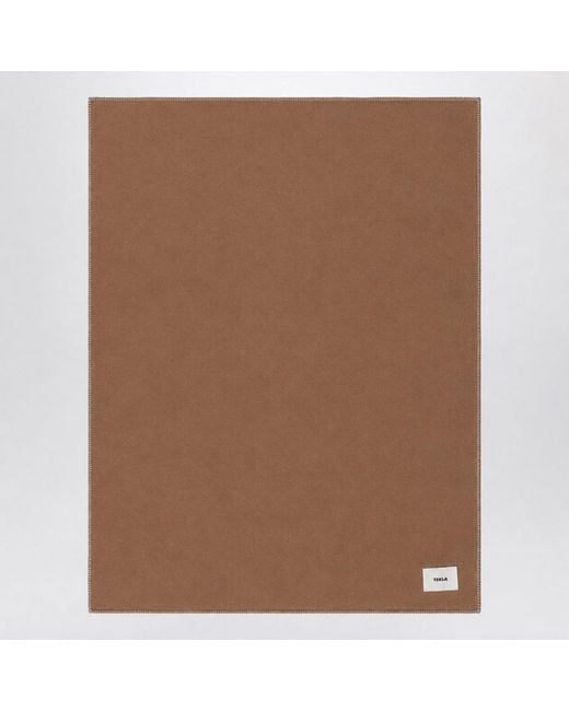 Tekla Brown Lambswool Blanket for men