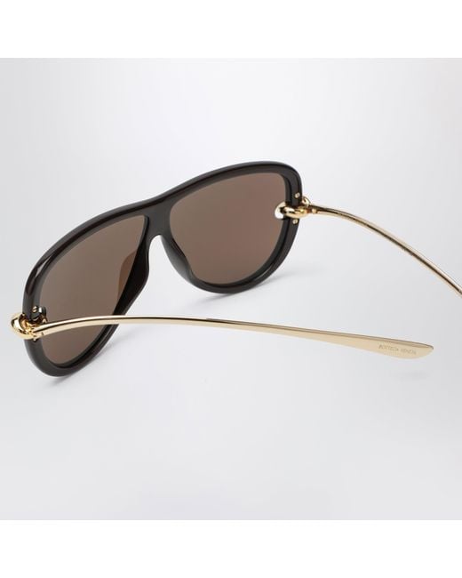 Bottega Veneta Brown Knot Aviator Sunglasses