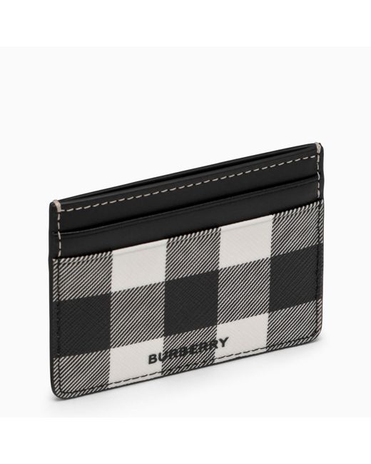 Burberry Black Check Card Holder for men