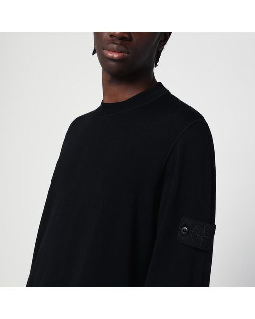 Maglione in lana di Stone Island in Black da Uomo