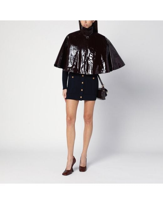 Chloé Black Short Shiny Cotton Cape