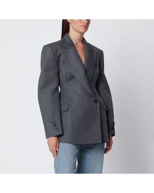 Source Unknown Gray Martha Double-Breasted Jacket