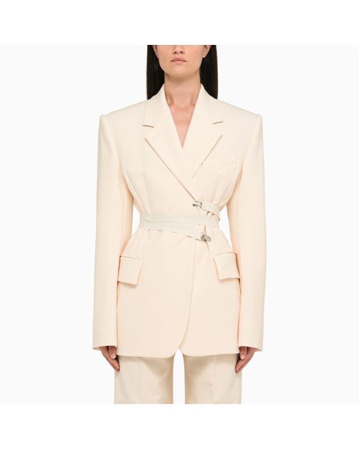 Sportmax Natural Ivory Wool Fitted Jacket