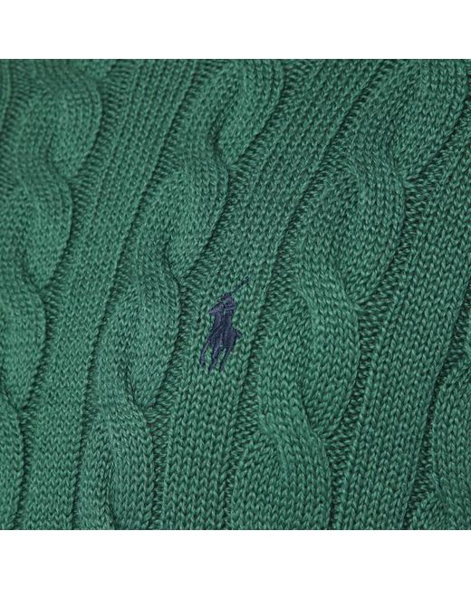Maglione in cotone a trecce di Polo Ralph Lauren in Green da Uomo