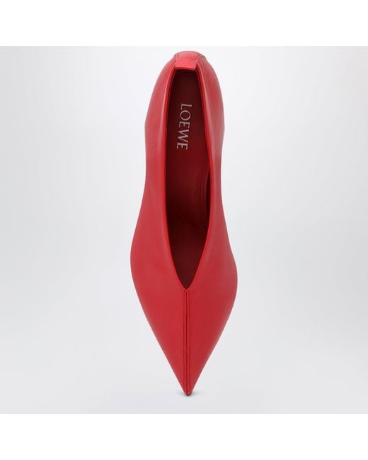 Loewe Red Origami Cubic Pumps