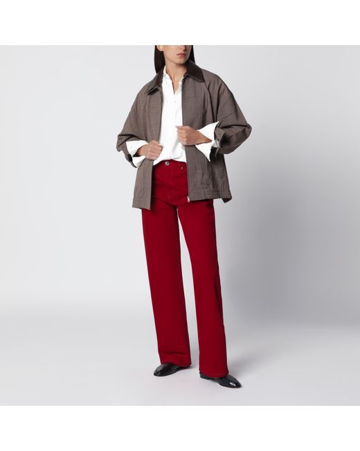 AMI Red Ruby Cotton Twill Jeans