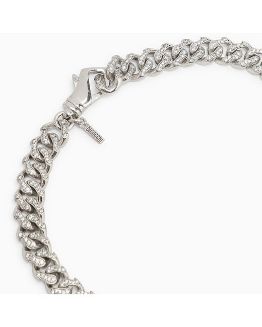 Emanuele Bicocchi Metallic 925 Chain Necklace With Crystals for men