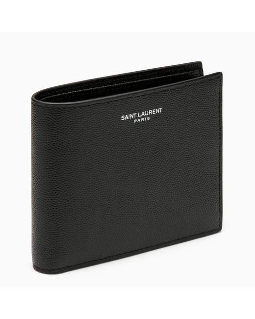 Saint Laurent Black Bi-Fold Wallet With Logo for men