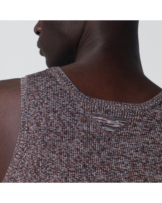 Prada Purple Ribbed Tank Top With/ Pattern for men