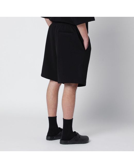 Entire studios Black Cotton Scuba Shorts for men